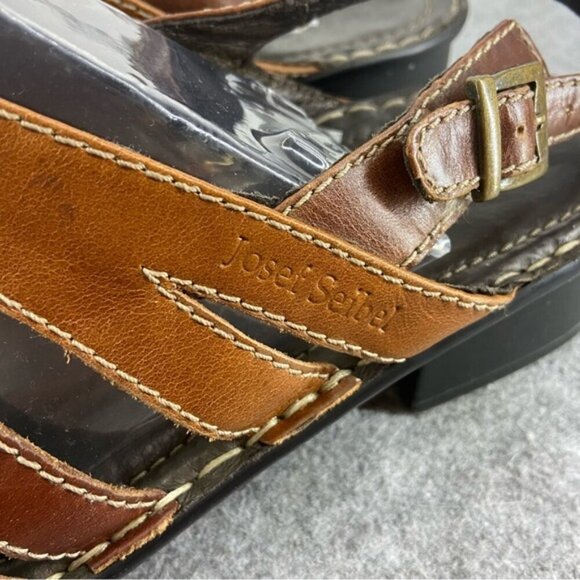 Josef Seibel Women’s 3 Tone Heeled Leather Sandals Women’s Size 41 or US 9.5/10 - Picture 4 of 11